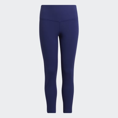 Licras de Entrenamiento de Yoga AEROREADY Pretina Alta Azul Niña Sportswear