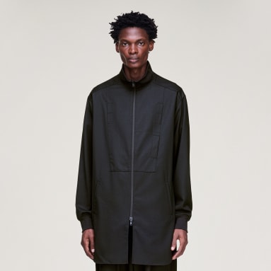 Y-3 LANGE TRAININGSJACKE AUS VEREDELTER WOLLE