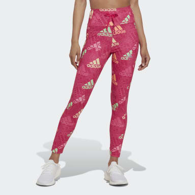 Mallas Running Essentials Brand Love 7/8 Corte Alto Rosa Mujer Running