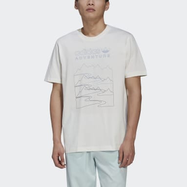 Herr Originals Vit adidas Adventure Mountain Front Tee