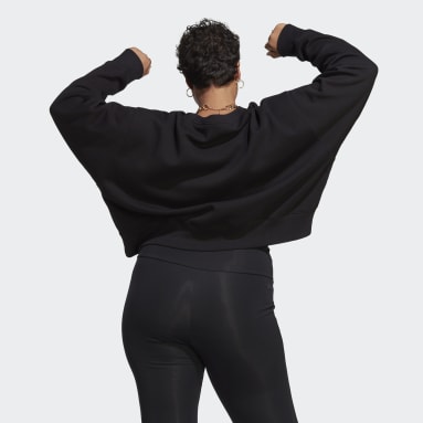 Women's Originals Black Adicolor Essentials Crew Sweatshirt (Plus Size)