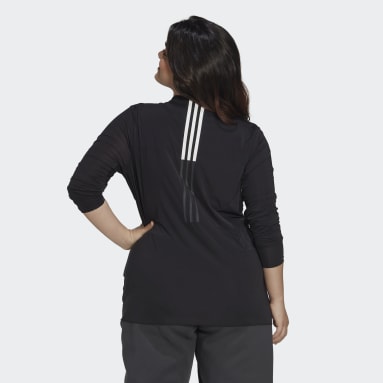 Women Sportswear Black Long Sleeve Tee (Plus Size)