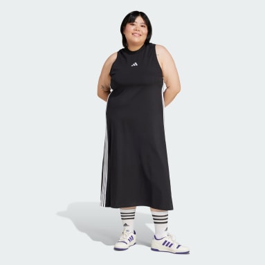 Essentials 3-Streifen Long Racerback Kleid – Große Größen