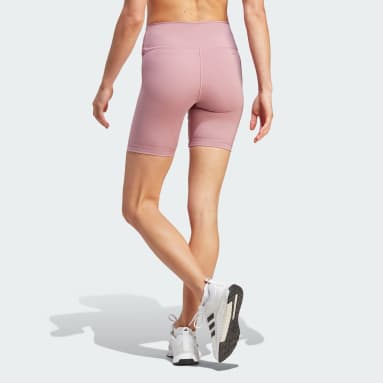 ADIDAS ORIGINALS WOMEN'S Pink LUXE TREFOIL Biker Shorts TIGHTS