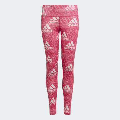 Girls Sportswear Pink AEROREADY Designed to Move Brand Love Long Tights