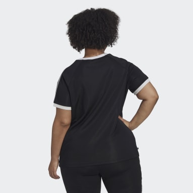 Women Originals Black Adicolor Classics Slim 3-Stripes Tee (Plus Size)