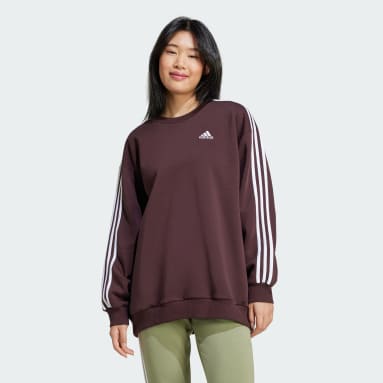 Essentials 3-Stripes Oversized Fleece Sweatshirt