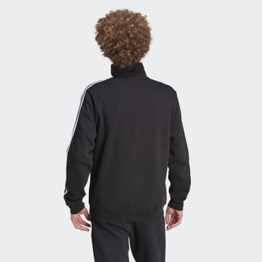 Men's Originals Black Adicolor Classics 3-Stripes Half-Zip Sweatshirt