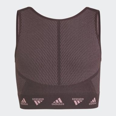 Girls Sportswear Röd adidas AEROKNIT Training Seamless Cropped Tank Top