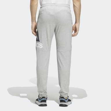 Men Training Grey ESSENTIALS SINGLE JERSEY TAPERED CUFF PANTS