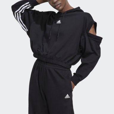 Sudadera Hyperglam with Cutout Detail 3 bandas Negro Mujer Sportswear