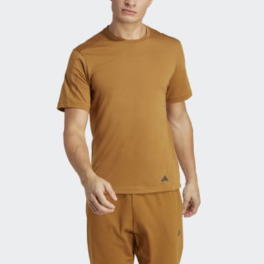 Men Studio Brown Yoga Base Training Tee