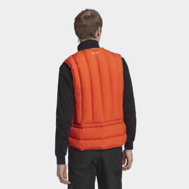 Corta vento da adidas laranja com a listra hot sale branca
