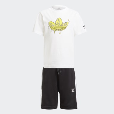 Παιδιά Originals Λευκό Graphic Trefoil Shorts Tee Set