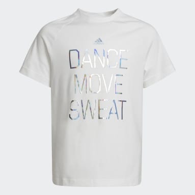 Girls Sportswear White Dance Metallic-Print Tee
