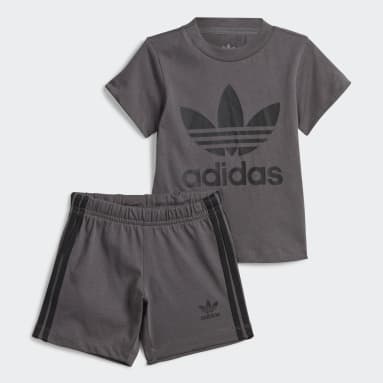 Infant & Toddler Sportswear Grey Adicolor Trefoil Shorts Tee Set