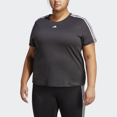 Ženy Tréning A Fitnes čierna Tričko AEROREADY Train Essentials 3-Stripes (plus size)