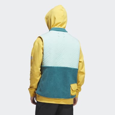 Men's Golf Turquoise Adicross Padded Fleece Full-Zip Vest