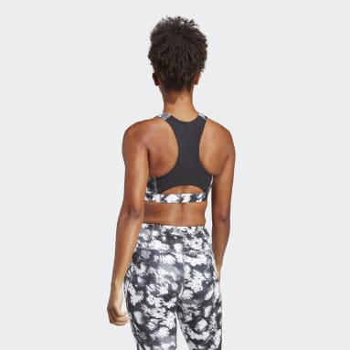Frauen Fitness & Training Running Medium-Support Sport-BH Schwarz
