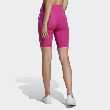 Women Gym & Training Pink Optime Train Icons 3-Stripes Bike Short Leggings