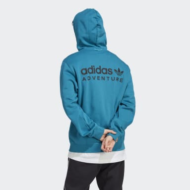 Camisola com Capuz adidas Adventure Turquesa Homem Originals