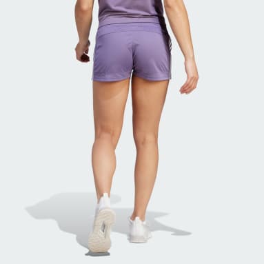 Women Training Purple Pacer 3-Stripes Knit Shorts