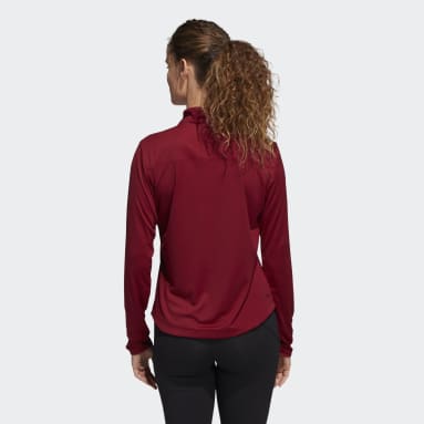Women's Training Red Under the Lights Long Sleeve 1/4 Zip Knit Sweatshirt