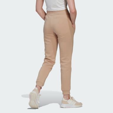 Pantalón Adicolor Essentials Fleece Slim Beige Mujer Originals