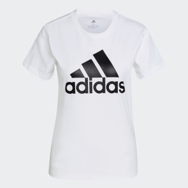 adidas T-shirt LOUNGEWEAR Essentials Logo Blanc Femmes Sportswear
