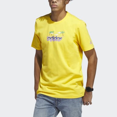 Remera Estampada Linear Beach-Bit Manga Corta Dorado Hombre Sportswear