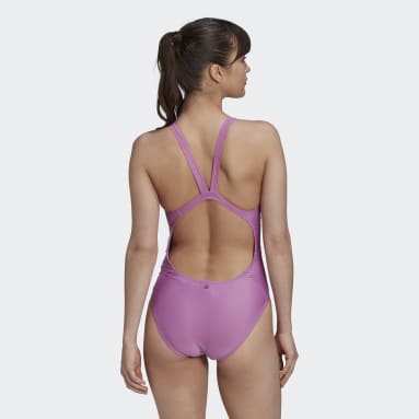 Ženy Plávanie fialová Plavky Mid 3-Stripes