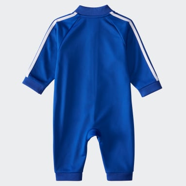 Infant & Toddler Training Blue 3-Stripes Tricot Coveralls