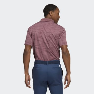 Playera Polo con Rayas en Contraste Granate Hombre Golf