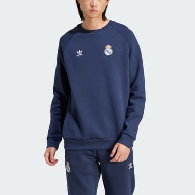 Sweatshirt Trefoil Essentials do Real Madrid Azul Homem Futebol