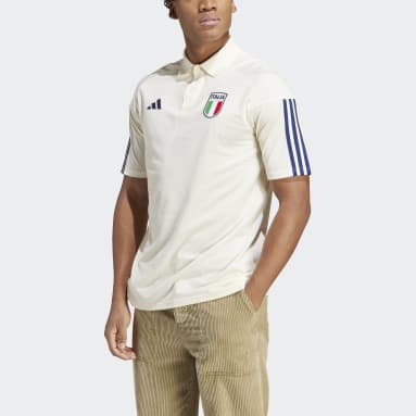 Männer Fußball Italien Tiro 23 Cotton Poloshirt Weiß