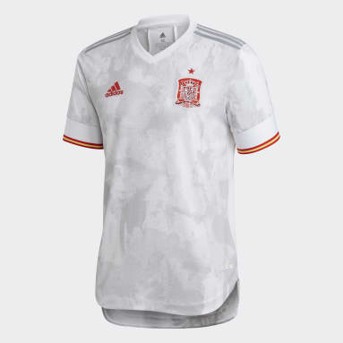 Men Football White Spain Away Authentic Jersey