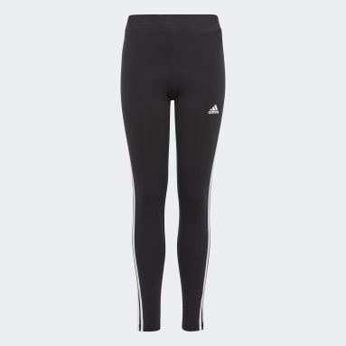 Girls Sportswear Black Essentials 3-Stripes Cotton Tights