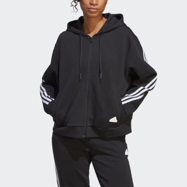 Women Sportswear Black Future Icons 3-Stripes Full-Zip Hoodie