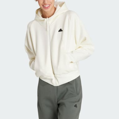 Ženy Sportswear biela Mikina s kapucňou adidas Z.N.E. Full-Zip
