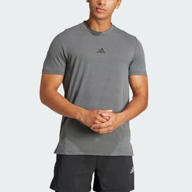 Men Gym & Training Grey Designed for Training Workout T-Shirt