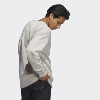 Men Sportswear Beige Essentials FeelVivid Cotton Fleece Drop Shoulder Sweatshirt