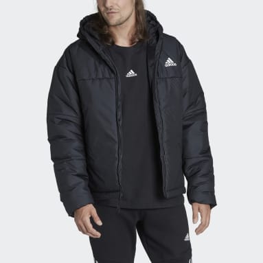 Männer Sportswear BSC 3-Streifen Puffy Hooded Jacke Schwarz