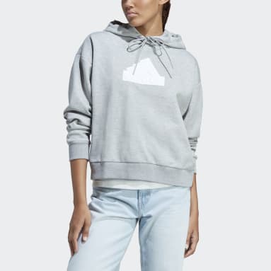 Polerón con Capucha Future Icons Badge of Sport Gris Mujer Sportswear