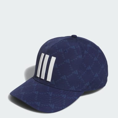 Men Golf Blue Tour 3-Stripes Printed Golf Cap