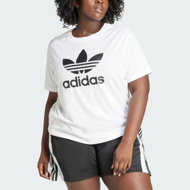 T-shirt boxy Trèfle Adicolor (Grandes tailles) Blanc Femmes Originals