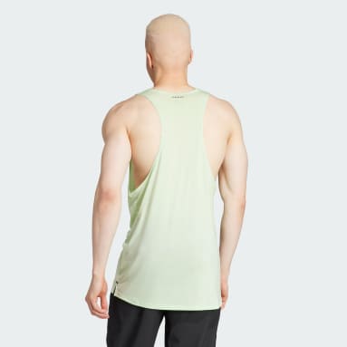 Camiseta sin mangas Workout Stringer Verde Hombre Gimnasio Y Entrenamiento