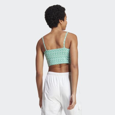 Débardeur d'inspiration corset avec imprimé adidas intégral Vert Femmes Sportswear