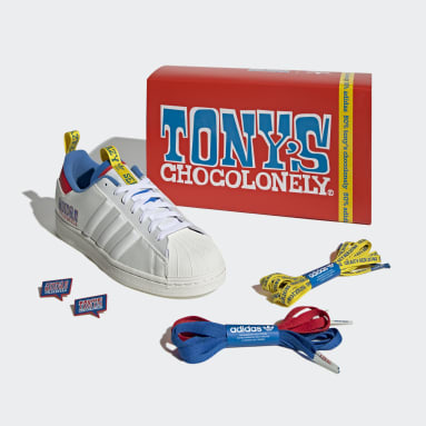 Tenis Superstar Tony's Chocolonely Blanco Originals