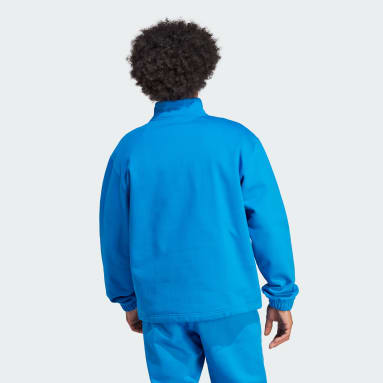 Men's Originals Blue Adicolor Contempo Half-Zip Crew Sweatshirt