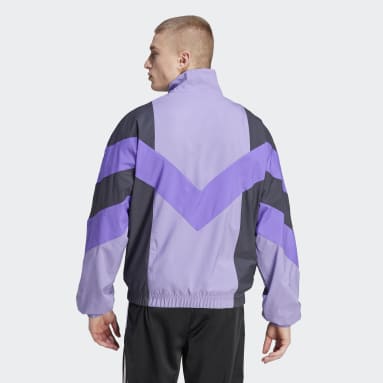 ผู้ชาย Originals สีม่วง เสื้อแทรคแจ็คเก็ตผ้าทอ adidas Rekive